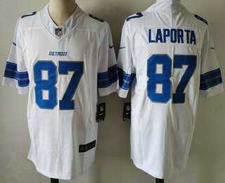 Mens Detroit Lions #87 Sam Laporta Limited White 2024 Vapor Stitched Jersey